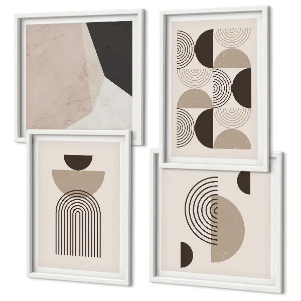Compoziție de tablouri pentru perete cu modele geometrice abstracte