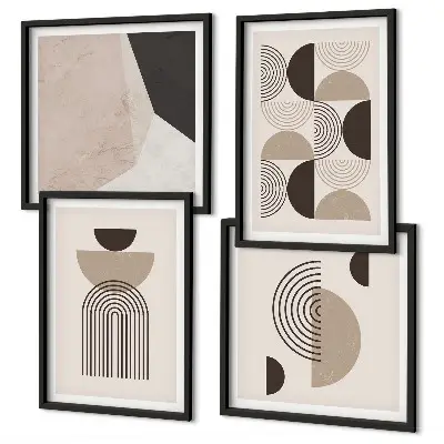 Compoziție de tablouri pentru perete cu modele geometrice abstracte