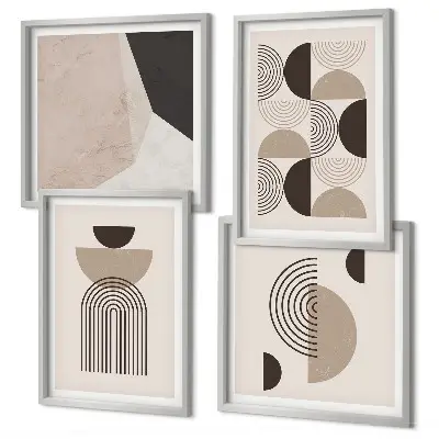 Compoziție de tablouri pentru perete cu modele geometrice abstracte