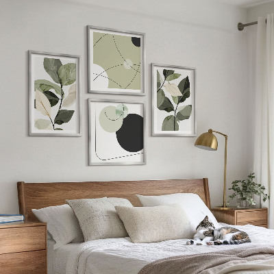 Set tablouri gata de agățat Frunze pictate abstract