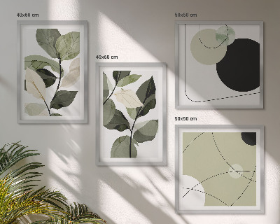 Set tablouri gata de agățat Frunze pictate abstract