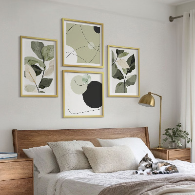 Set tablouri gata de agățat Frunze pictate abstract