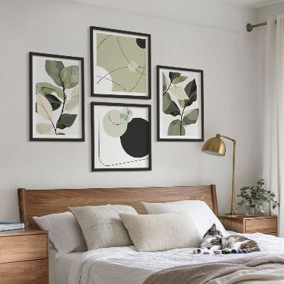Set tablouri gata de agățat Frunze pictate abstract