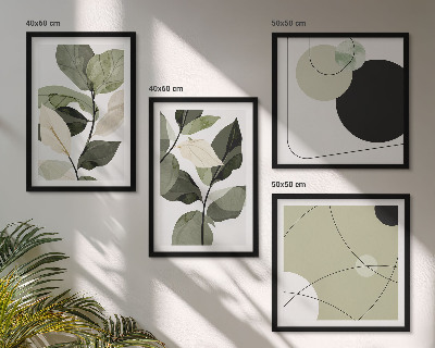 Set tablouri gata de agățat Frunze pictate abstract