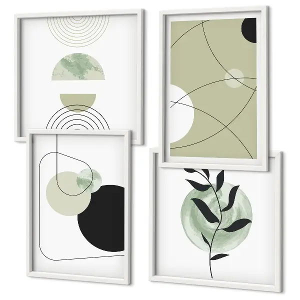 Set de tablouri decorative pentru perete cu forme abstracte colorate