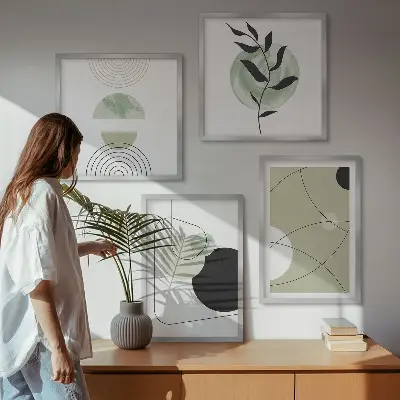 Set de tablouri decorative pentru perete cu forme abstracte colorate