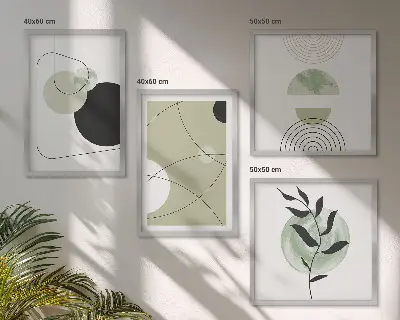 Set de tablouri decorative pentru perete cu forme abstracte colorate