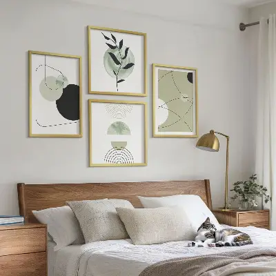 Set de tablouri decorative pentru perete cu forme abstracte colorate