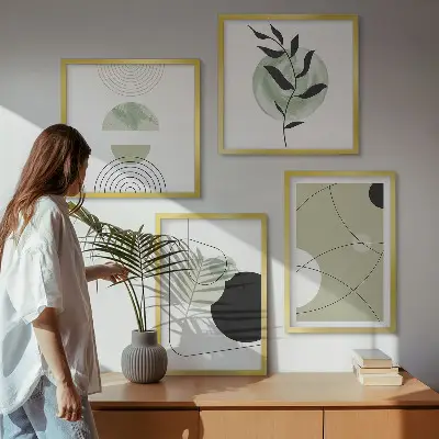 Set de tablouri decorative pentru perete cu forme abstracte colorate