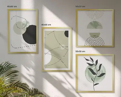 Set de tablouri decorative pentru perete cu forme abstracte colorate