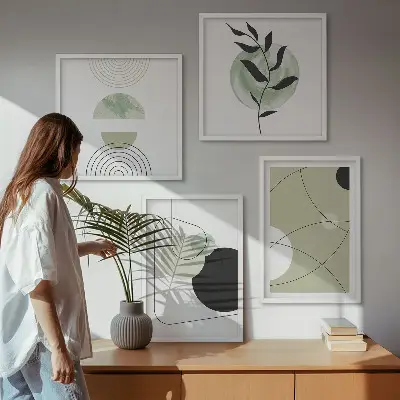 Set de tablouri decorative pentru perete cu forme abstracte colorate