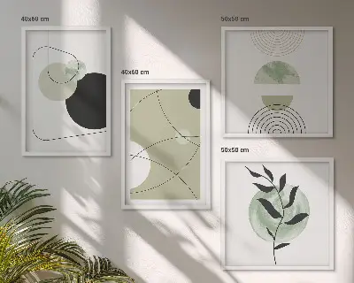 Set de tablouri decorative pentru perete cu forme abstracte colorate
