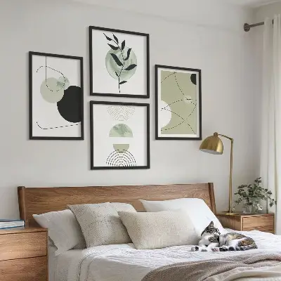 Set de tablouri decorative pentru perete cu forme abstracte colorate