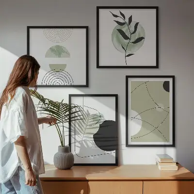 Set de tablouri decorative pentru perete cu forme abstracte colorate