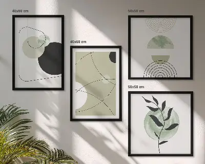Set de tablouri decorative pentru perete cu forme abstracte colorate