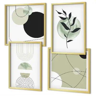 Set tablouri cu motive vegetale abstracte gata de agățat