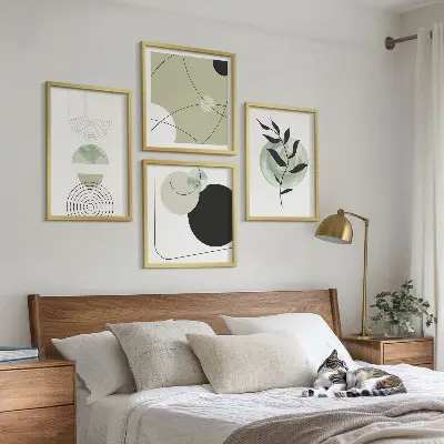 Set tablouri cu motive vegetale abstracte gata de agățat