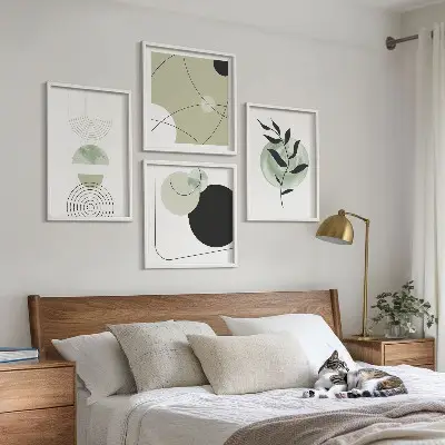 Set tablouri cu motive vegetale abstracte gata de agățat