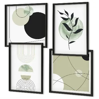 Set tablouri cu motive vegetale abstracte gata de agățat