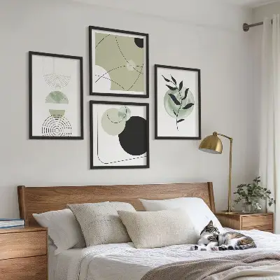 Set tablouri cu motive vegetale abstracte gata de agățat