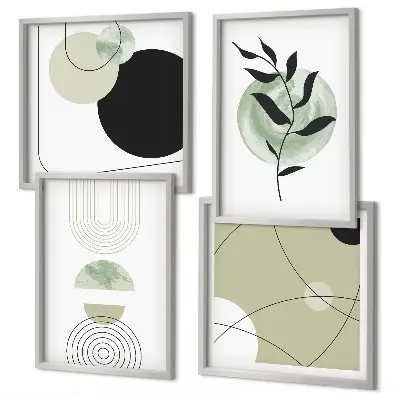 Set tablouri cu motive vegetale abstracte gata de agățat