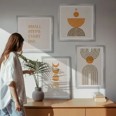 Set de tablouri gata de agățat cu modele boho minimaliste