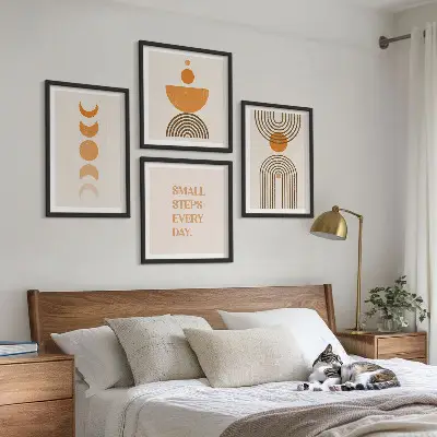Set de tablouri gata de agățat cu modele boho minimaliste