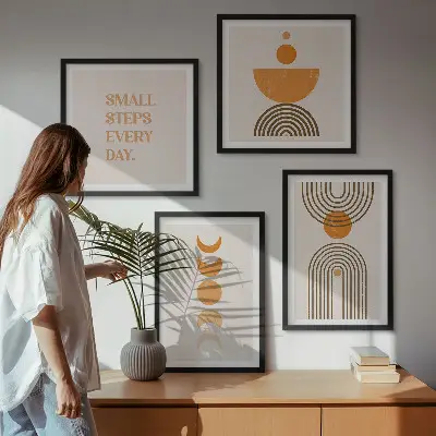 Set de tablouri gata de agățat cu modele boho minimaliste