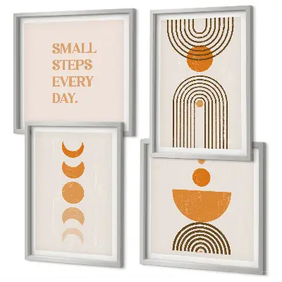 Set de tablouri gata de agățat cu modele boho minimaliste