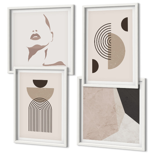 Compoziție de tablouri pentru perete Forme faciale abstracte
