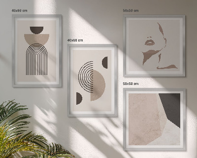 Compoziție de tablouri pentru perete Forme faciale abstracte
