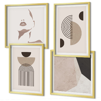 Compoziție de tablouri pentru perete Forme faciale abstracte