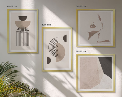Compoziție de tablouri pentru perete Forme faciale abstracte