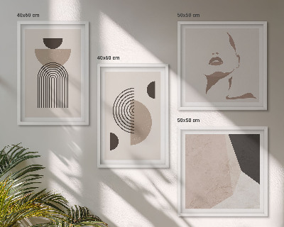 Compoziție de tablouri pentru perete Forme faciale abstracte