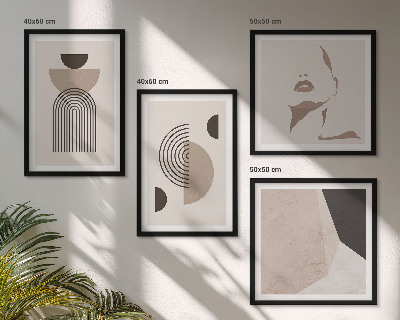 Compoziție de tablouri pentru perete Forme faciale abstracte