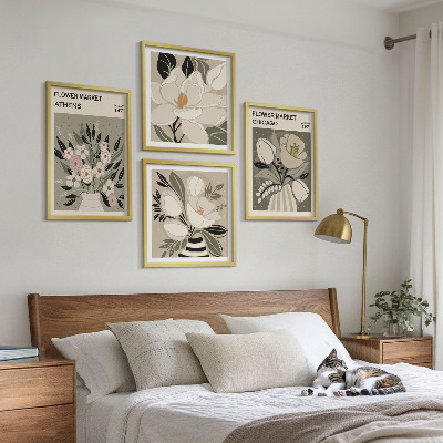 Compoziție de tablouri pentru perete Aranjamente florale retro din diferite orașe
