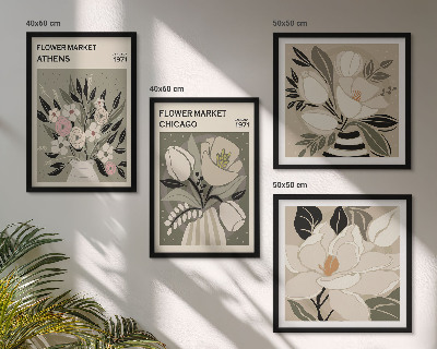 Compoziție de tablouri pentru perete Aranjamente florale retro din diferite orașe