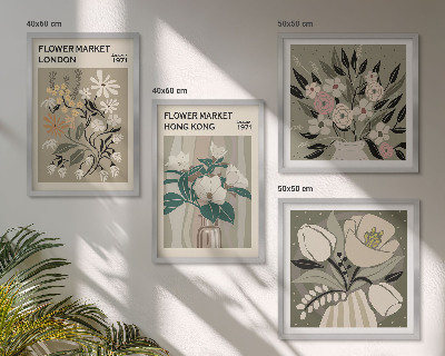 Set tablouri gata de agățat Ilustrații florale Londra Hong Kong