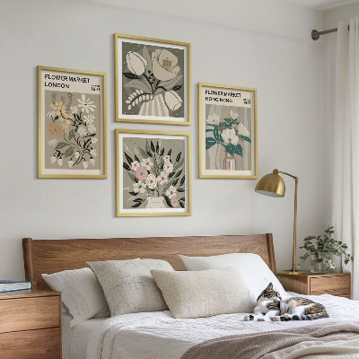 Set tablouri gata de agățat Ilustrații florale Londra Hong Kong