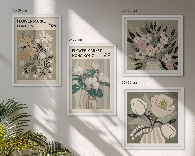 Set tablouri gata de agățat Ilustrații florale Londra Hong Kong