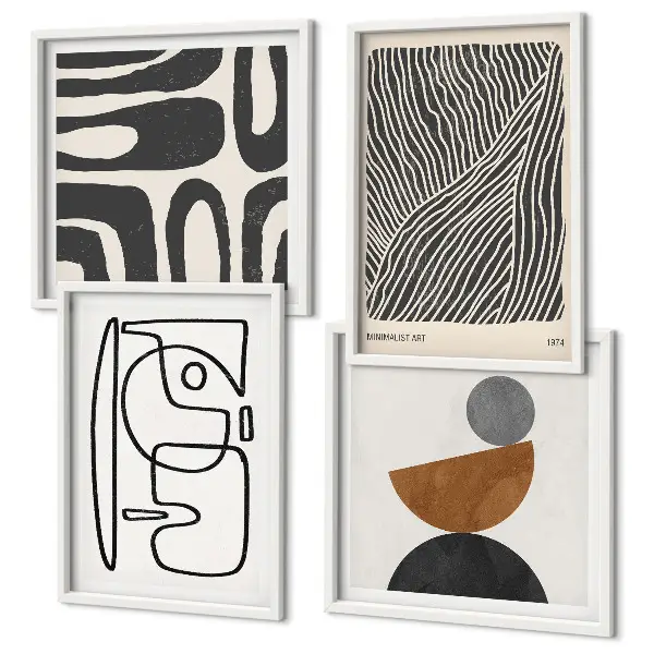 Set de tablouri abstracte cu linii gata de agățat