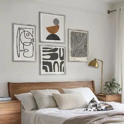 Set de tablouri abstracte cu linii gata de agățat