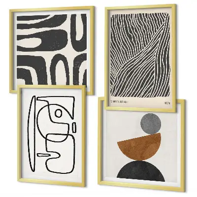 Set de tablouri abstracte cu linii gata de agățat