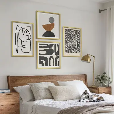 Set de tablouri abstracte cu linii gata de agățat