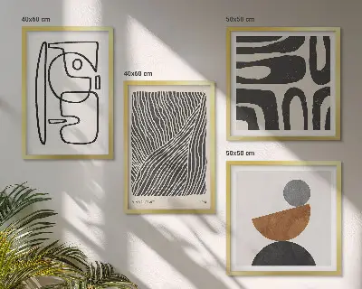 Set de tablouri abstracte cu linii gata de agățat