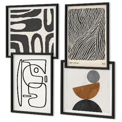 Set de tablouri abstracte cu linii gata de agățat