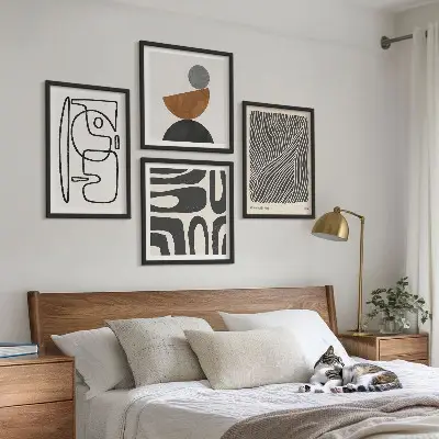 Set de tablouri abstracte cu linii gata de agățat