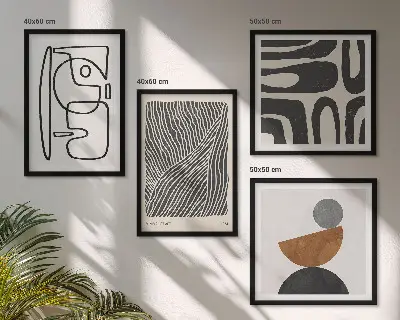 Set de tablouri abstracte cu linii gata de agățat