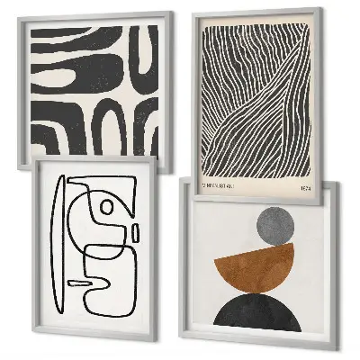 Set de tablouri abstracte cu linii gata de agățat