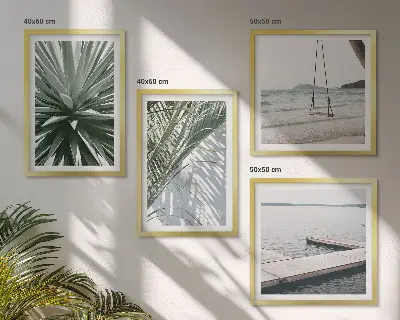 Set tablouri gata de agățat cu pod pivotant din frunze de palmier